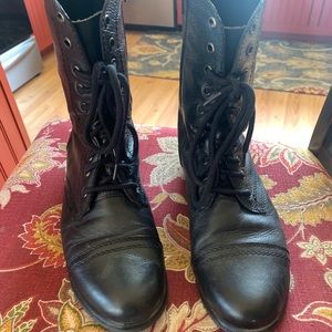 Steve Madden black leather Troopa boots size 11
